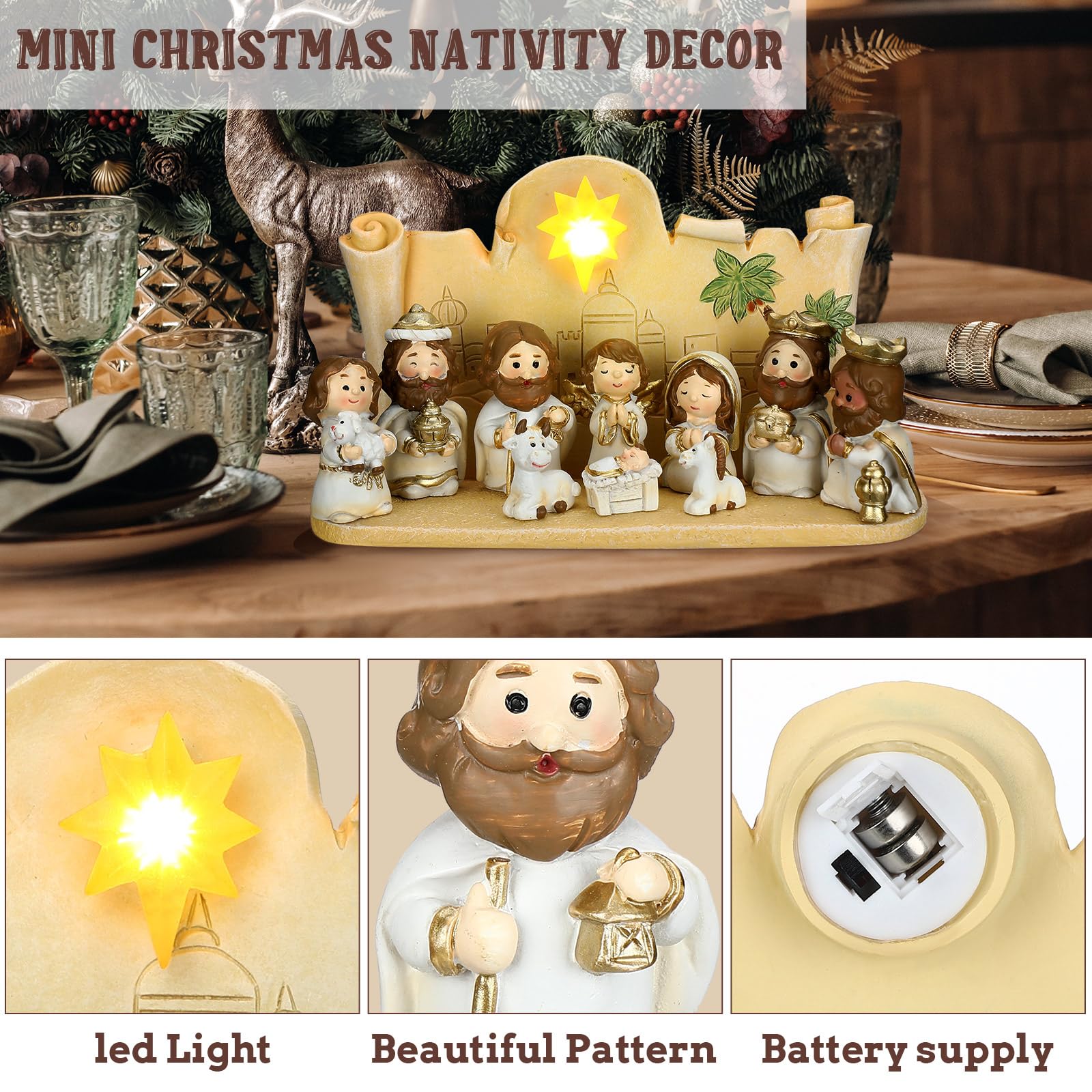 瞬間お値下げ‼️とっても素敵！ クリスマス キリスト降臨　人形セット 陶器製 瞬間お値下げ‼️とっても素敵！ クリスマス キリスト降臨 人形セット